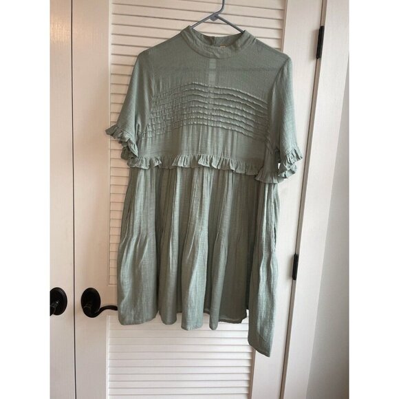 Freepeople Sage Green Frill Boho Dress Size XSmall